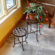 ACHLA Flowers Plant Stand I | Roman Bronze Wrought Iron | Indoor & Outdoor Plant Display | 9.25 x 9.25 x 12 in | Model FB-21