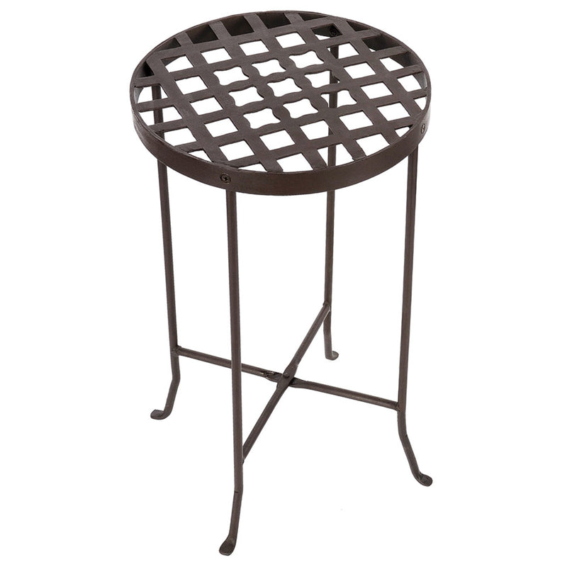 ACHLA Flowers Plant Stand III 24.75in Tall | Wrought Iron Roman Bronze Powder Coat | Patio, Deck & Indoor Plant Display | 14.5 x 14.5 x | Model FB-23