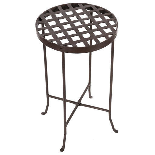 ACHLA Flowers Plant Stand III 24.75in Tall | Wrought Iron Roman Bronze Powder Coat | Patio, Deck & Indoor Plant Display | 14.5 x 14.5 x | Model FB-23