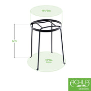ACHLA Argyle Plant Stand II 14in | Wrought Iron Graphite Powder Coat | Indoor & Outdoor Patio Display | 10.5-15in Dia x 14in H | Model FB-31
