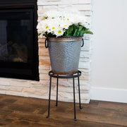 ACHLA Argyle Plant Stand II 14in | Wrought Iron Graphite Powder Coat | Indoor & Outdoor Patio Display | 10.5-15in Dia x 14in H | Model FB-31