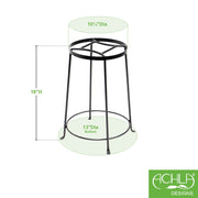 ACHLA Argyle Plant Stand III 18in | Wrought Iron Graphite Powder Coat | Indoor & Outdoor Pedestal | 10.5-14.5in Dia x 18in H | Model FB-32
