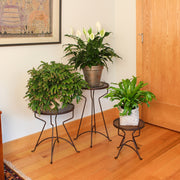 ACHLA Capri 12in Plant Stand & Side Table | Retro Wrought Iron Roman Bronze Powdercoat | Patio, Balcony & Sunroom Accent | Model FB-35