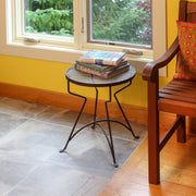 ACHLA Capri 18in Plant Stand | Roman Bronze Wrought Iron | Patio & Balcony Side Table | 16 x 16 x 18.5 in | Model FB-36