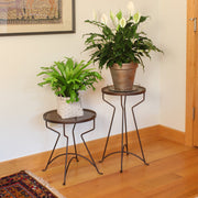 ACHLA Capri 18in Plant Stand | Roman Bronze Wrought Iron | Patio & Balcony Side Table | 16 x 16 x 18.5 in | Model FB-36