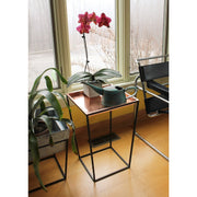 ACHLA Arne 22in Plant Stand with Copper Tray | Scandinavian Modern Black Wrought Iron | Living Room & Patio Accent Table | Model FB-46C