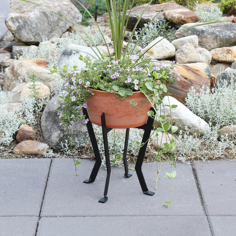 ACHLA Denise II 14in Plant Stand | Black Wrought Iron | Patio & Sunroom Plant Display | 14 x 14 x 14 in | Model FB-58