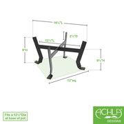 ACHLA Denise Plant Stand | Black Powdercoat Wrought Iron | Indoor & Outdoor Patio, Living Room & Sunroom | 16 x 16 x 9 in | Model FB-59