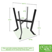 ACHLA Denise III 18in Plant Stand | Black Wrought Iron | Patio & Living Room Plant Display | 12 x 12 x 18 in | Model FB-60