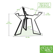 ACHLA Florence Plant Stand | Wrought Iron Black Powdercoat | Indoor & Outdoor Tabletop Planter | 9 x 10 x 15 in | Model FB-63