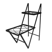 ACHLA Duet Plant Stand | Contemporary Black Wrought Iron | Indoor & Outdoor Side Table | 26 x 12.5 x 30.5 in | Model FB-66