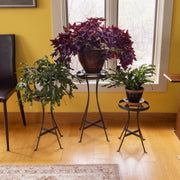 ACHLA Tara 15in Plant Stand | Roman Bronze Wrought Iron | Indoor & Outdoor Patio Plant Display | 10 x 10 x 16 in | Model FB-81