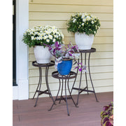ACHLA Tara 15in Plant Stand | Roman Bronze Wrought Iron | Indoor & Outdoor Patio Plant Display | 10 x 10 x 16 in | Model FB-81