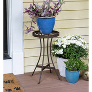 ACHLA Tara 18in Plant Stand | Roman Bronze Wrought Iron | Indoor & Outdoor Patio Decor | 10 x 10 x 19 in | Model FB-82