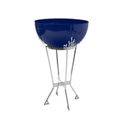 ACHLA Kazuyo Planter | French Blue Galvanized Steel and Polished Stainless Steel | Indoor & Outdoor Plant Display | Model FBC-17-61FB