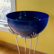 ACHLA Kazuyo Planter | French Blue Galvanized Steel and Polished Stainless Steel | Indoor & Outdoor Plant Display | Model FBC-17-61FB