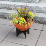 ACHLA Norma I Planter with Bowl | Burnt Sienna Wrought Iron | Indoor & Outdoor Patio Garden | 16 x 16 x 14 in | Model FBC-56-60BS