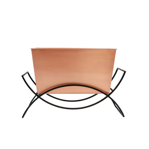 ACHLA Odile Planter with Flower Box | Mid-Century Modern Wrought Iron and Copper Plated | Patio & Deck Container Garden | Model FBC-62-10C