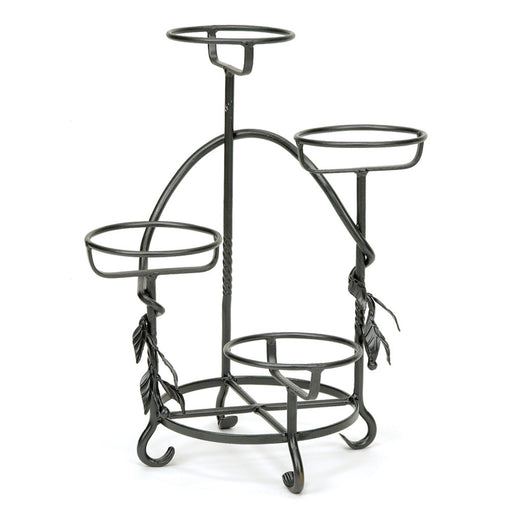 ACHLA Cascading Plant Stand 15in | Wrought Iron Graphite Powder Coat | Indoor & Outdoor Multi-Tier Display | 15 x 15 x 18 in | Model FC-05