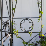 ACHLA Quatrefoil Trellis 75in Garden Trellis | Gothic Wrought Iron Black Powdercoat | Climbing Plants & Garden Accent | 75 in H, 26.5 in | Model FT-07