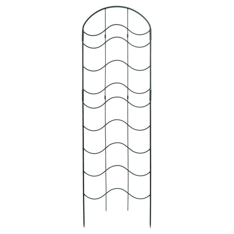 ACHLA Waves Trellis 23.5in Wrought Iron Garden Support | Traditional Black Powder Coat | Climbing Plants & Garden Wall Accent | Model FT-16