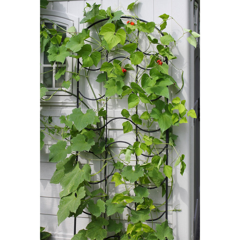 ACHLA Waves Trellis 2in Extension | Black Wrought Iron | Garden & Outdoor Trellis Accent | 24 x 25 x 1 in | Model FT-16E