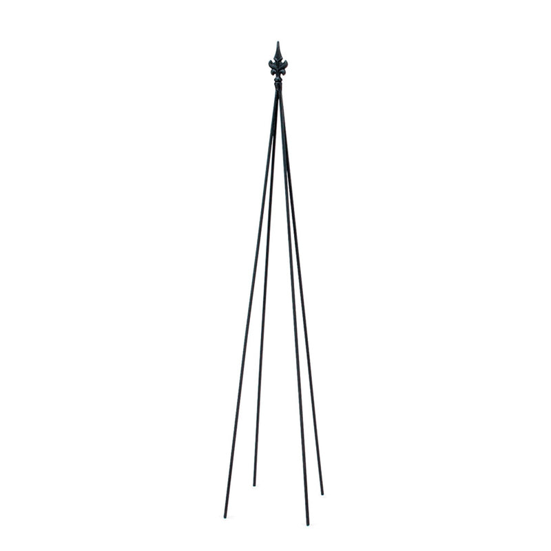 ACHLA Fleur-De-Lis Topiary 58in Garden Stake | Black Wrought Iron Trellis | Climbing Plant Support for Containers & Flowerbeds | 58 in H | Model FT-20