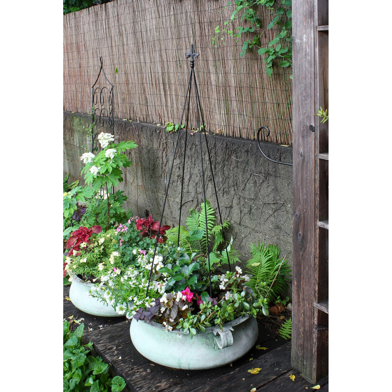 ACHLA Fleur-De-Lis Topiary 58in Garden Stake | Black Wrought Iron Trellis | Climbing Plant Support for Containers & Flowerbeds | 58 in H | Model FT-20
