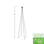 ACHLA Fleur-De-Lis Topiary 78in Garden Stake | Black Wrought Iron Trellis | Climbing Plant Support for Containers & Flowerbeds | Model FT-21