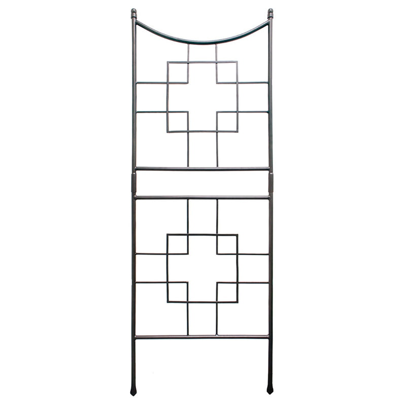 ACHLA Square-On-Squares Trellis | Wrought Iron Graphite Powder Coat | Garden & Patio Plant Support | 31.5 x 1.5 x 86 in | Model FT-25