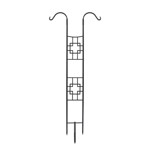 ACHLA Square-On-Squares Double Pole Trellis 31.5in Wrought Iron | Juniper Green Powder Coat | Outdoor Garden & Patio Vertical Element | Model FT-26
