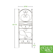 ACHLA Ferro Firenze Trellis II 29in Wrought Iron Garden Trellis | Roman Bronze Powder Coat | Climbing Plants & Garden Accent | Model FT-28