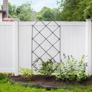 ACHLA Lattice Trellis 36in W x 95in H Free Standing | Graphite Powder Coated Iron | Outdoor Privacy Screen & Garden Support | Model FT-30