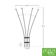 ACHLA Fan Trellis I | Iron Graphite Garden Trellis | Climbing Plants & Cottage Garden Support | 38 x 56 x 0.5 in | Model FT-37G