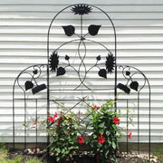 ACHLA Sunflower Trellis 90in H | Wrought Iron Black Powder Coated | Garden & Patio Climbing Plant Support | 36 x 1 x 90 in | Model FT-43
