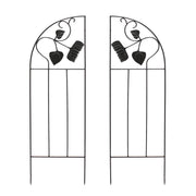 ACHLA Sunflower Trellis Side Panels 58in | Wrought Iron Black Powder Coated | Garden & Patio Trellis Depth | 1 x 18.25 x 58 in | Model FT-43S