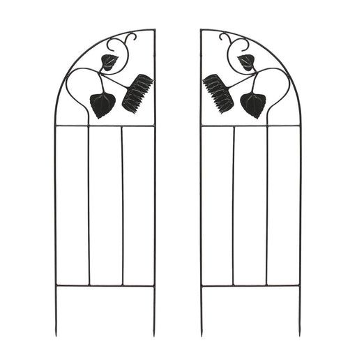 ACHLA Sunflower Trellis Side Panels 58in | Wrought Iron Black Powder Coated | Garden & Patio Trellis Depth | 1 x 18.25 x 58 in | Model FT-43S