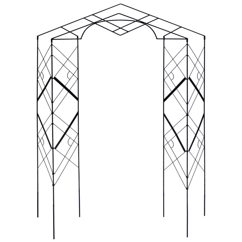 ACHLA Athena Trellis 57in Wrought Iron Garden Trellis | Black Powdercoat | Vertical Garden & Climbing Plant Support | 57 x 8 x 76 in | Model FT-46