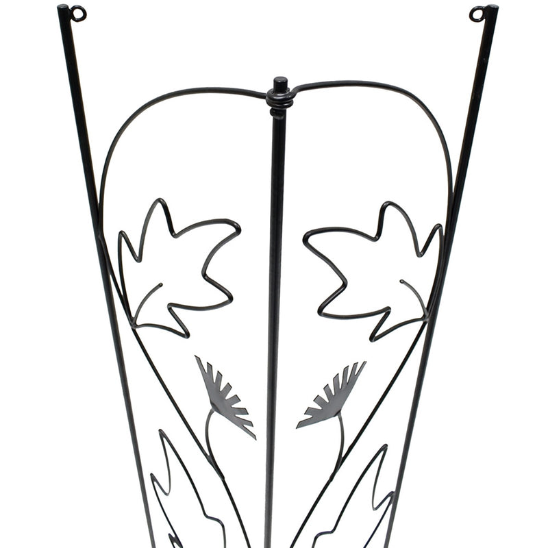 ACHLA Downspout Trellis 92in Tall | Traditional Wrought Iron Black Powdercoat | Garden Bed & Potted Plant Vertical Support | Model FT-47