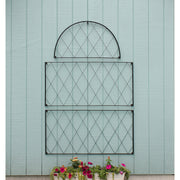 ACHLA Oxfordshire Trellis Set of 2 | Traditional Wrought Iron Black Powdercoat | Outdoor Garden Wall for Climbing Roses & Vines | Model FT-54