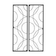 ACHLA Corona Trellis Set of 2 | Wrought Iron Black Powdercoat | Outdoor Garden Wall Support for Roses & Vines | 13.25 x 0.5 x 42 in Each | Model FT-55