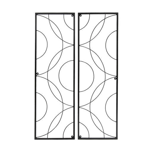 ACHLA Corona Trellis Set of 2 | Wrought Iron Black Powdercoat | Outdoor Garden Wall Support for Roses & Vines | 13.25 x 0.5 x 42 in Each | Model FT-55