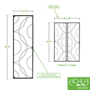 ACHLA Corona Trellis Set of 2 | Wrought Iron Black Powdercoat | Outdoor Garden Wall Support for Roses & Vines | 13.25 x 0.5 x 42 in Each | Model FT-55