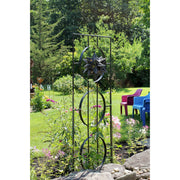 ACHLA Samsara Trellis 79.5in Tall Garden Trellis | Asian-Inspired Wrought Iron Black Powdercoat | Climbing Plants & Zen Garden Decor | Model FT-58
