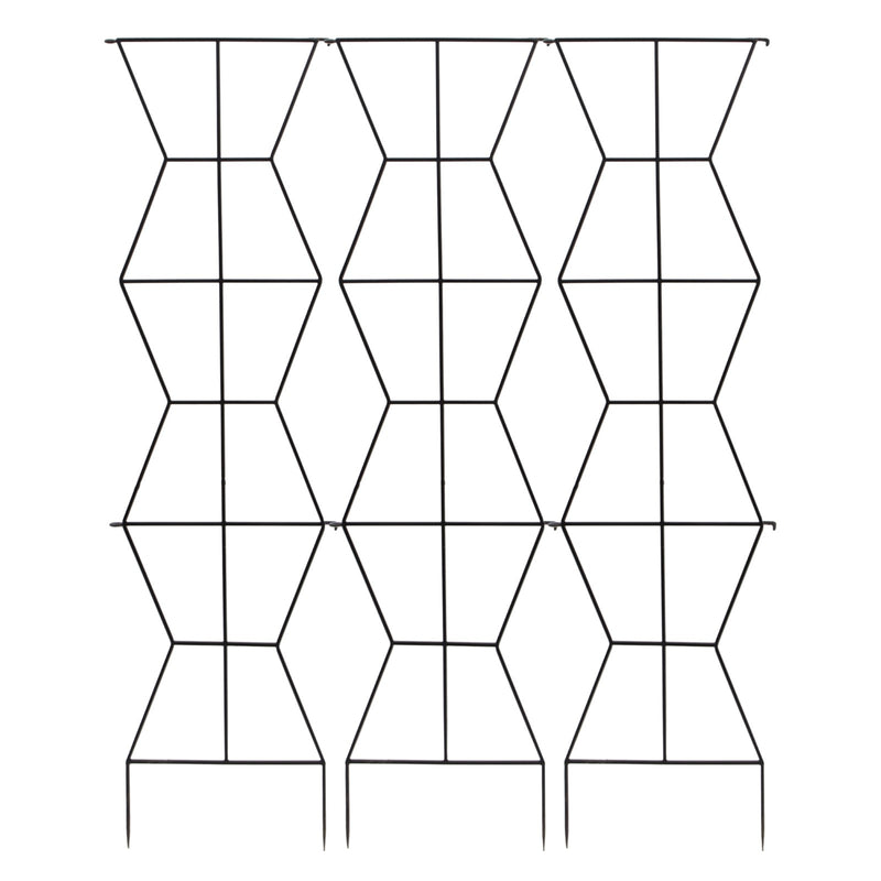 ACHLA Zigzag Screen Trellis 79.5in Wide | Modern Black Wrought Iron | Patio & Garden Green Screen | 79.5 x 26.5 x 84 in | Model FT-60