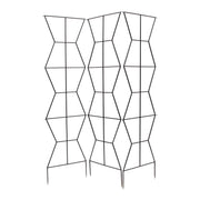 ACHLA Zigzag Screen Trellis 79.5in Wide | Modern Black Wrought Iron | Patio & Garden Green Screen | 79.5 x 26.5 x 84 in | Model FT-60