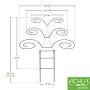 ACHLA Butterfly Trellis 49.75in H | Graphite Wrought Iron Garden Support | Outdoor Planter & Living Fence | 42 x 11 x 49.75 in | Model FT-61