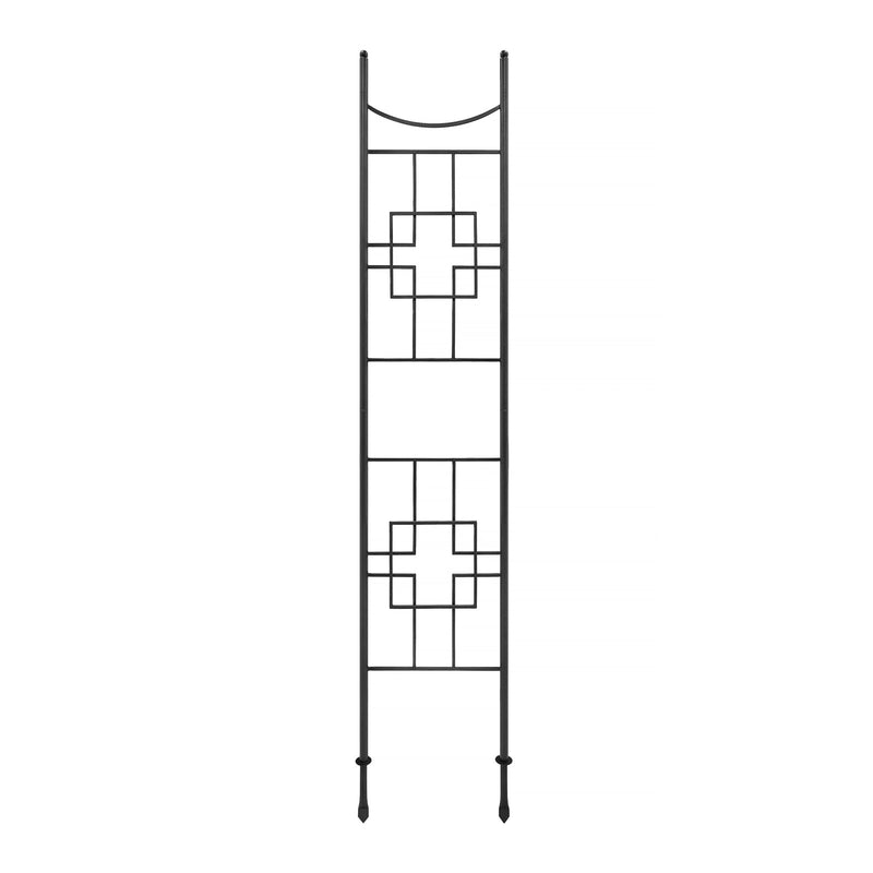 ACHLA Square-on-Squares 96in Slim Trellis | Wrought Iron Graphite Powdercoat | Garden & Patio Climbing Plant Support | Model FT-64