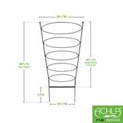ACHLA Ovals Trellis 61in H | Wrought Iron Black Powdercoat | Garden & Patio Climbing Plant Support | 30 x 30 x 61 in | Model FT-66