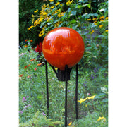 ACHLA 10in Gazing Globe | Mandarin Crackle Glass | Garden & Patio Decor | 10 x 10 x 12 in | Model G10-M-C